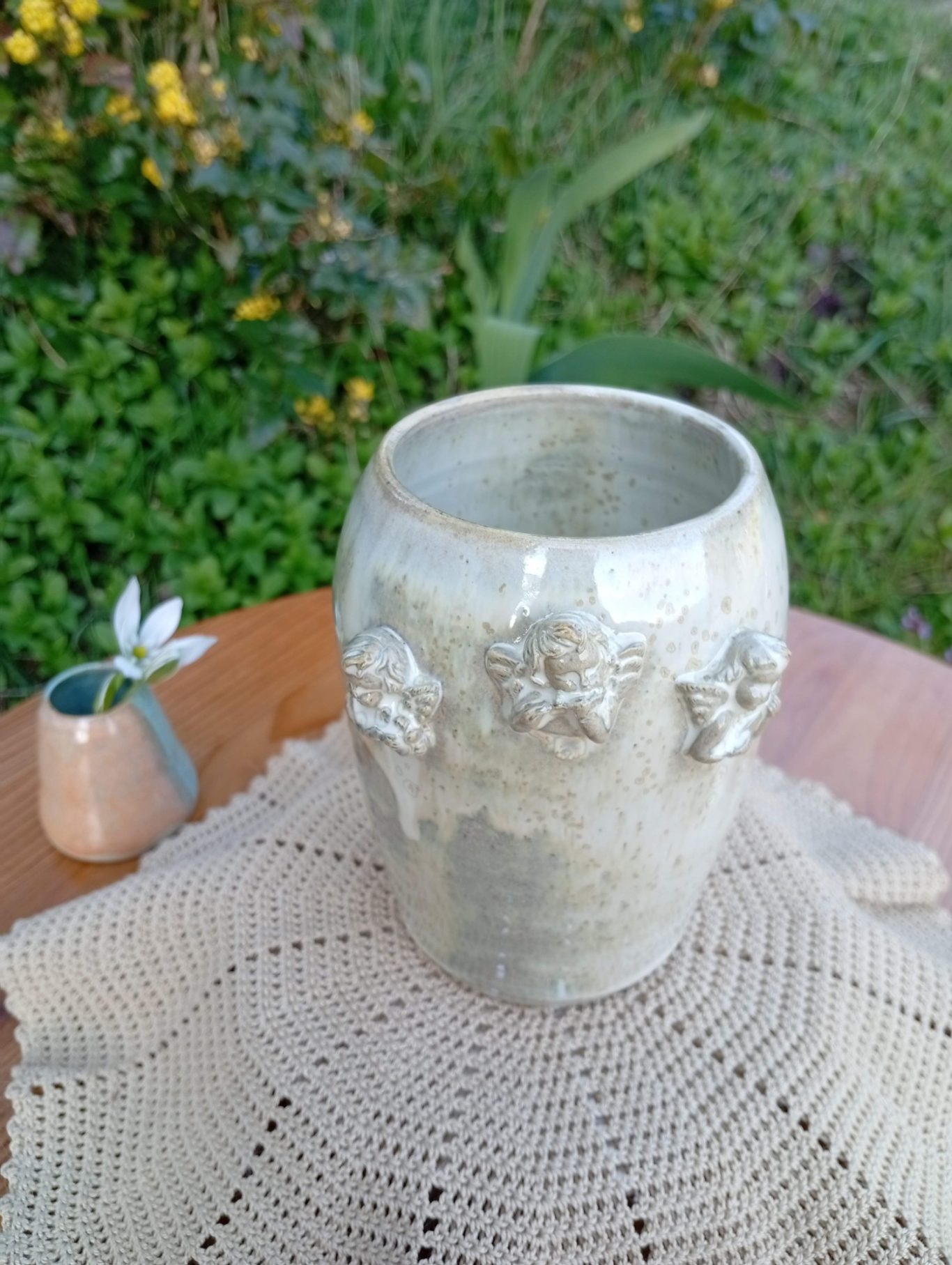 Vase oblongue anges Lune