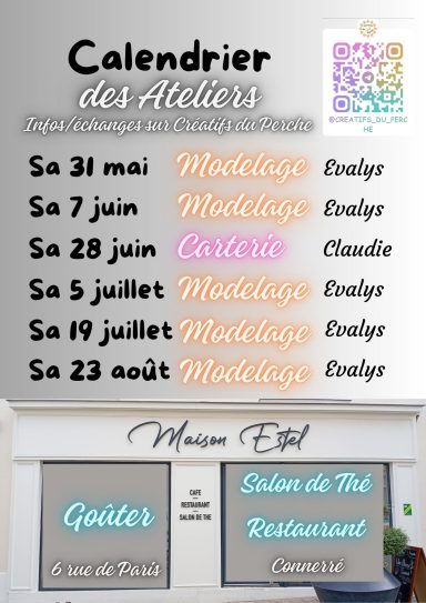 Calendrier ateliers Maison Estel